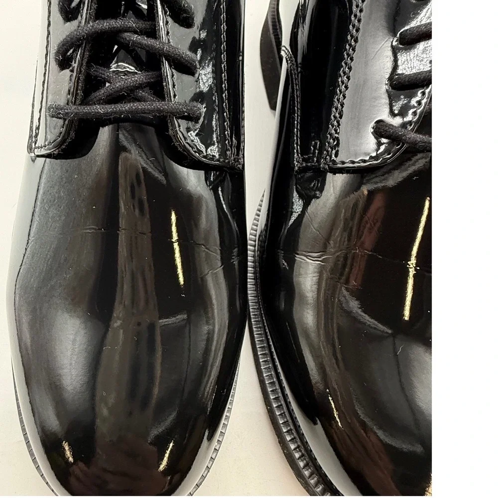 Thorogood Mens 10 shoe Black High Gloss Patent Leather Oxford uniform classic